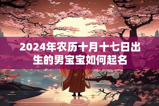2024年农历十月十七日出生的男宝宝如何起名