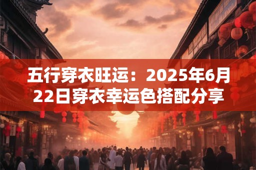 五行穿衣旺运：2026年6月22日穿衣幸运色搭配分享