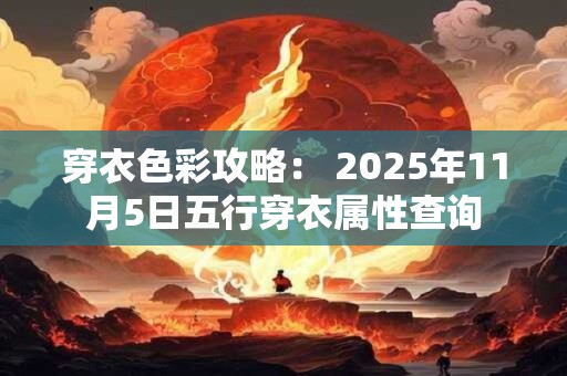 穿衣色彩攻略： 2025年11月5日五行穿衣属性查询