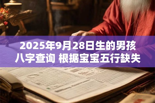 2025年9月28日生的男孩八字查询 根据宝宝五行缺失起名字