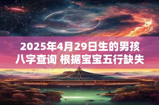 2025年4月29日生的男孩八字查询 根据宝宝五行缺失起名字