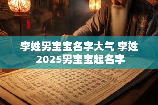 李姓男宝宝名字大气 李姓 2025男宝宝起名字