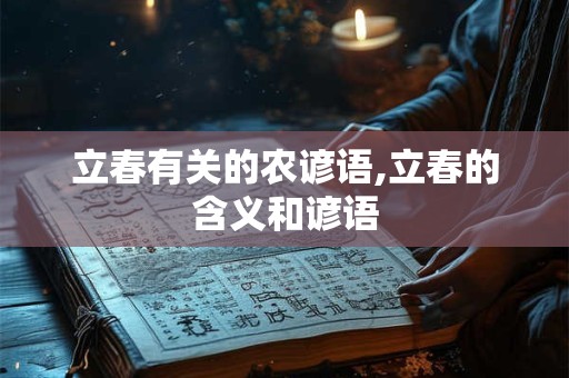 立春有关的农谚语,立春的含义和谚语