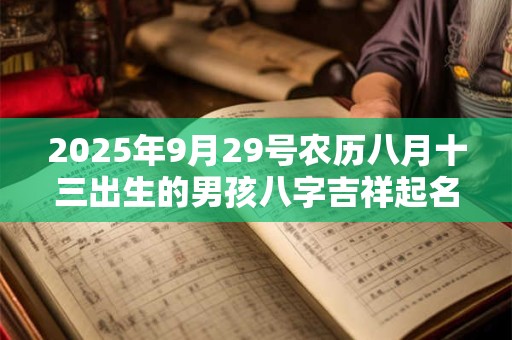 2025年9月29号农历八月十三出生的男孩八字吉祥起名