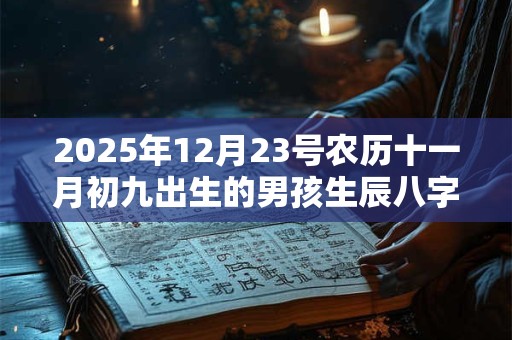 2025年12月23号农历十一月初九出生的男孩生辰八字起名