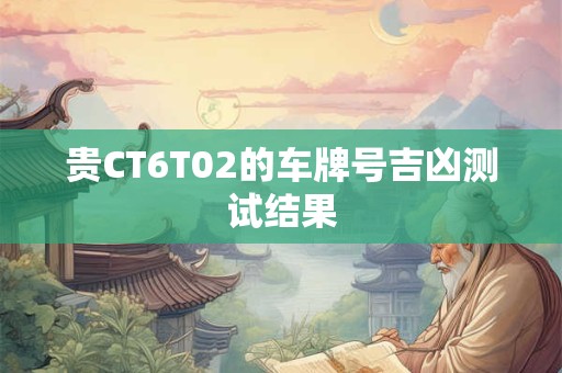 贵CT6T02的车牌号吉凶测试结果