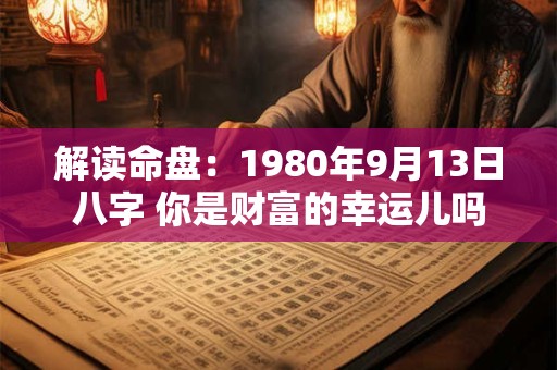 解读命盘：1980年9月13日八字 你是财富的幸运儿吗