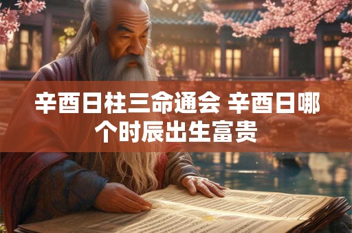 辛酉日柱三命通会 辛酉日哪个时辰出生富贵