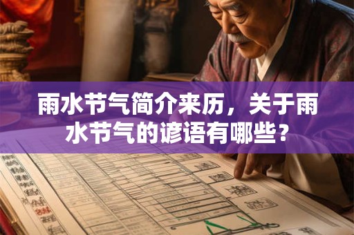 雨水节气简介来历，关于雨水节气的谚语有哪些？
