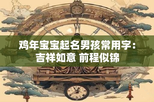 鸡年宝宝起名男孩常用字：吉祥如意 前程似锦