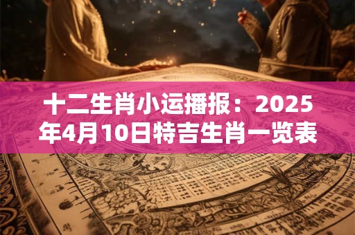 十二生肖小运播报：2025年4月10日特吉生肖一览表