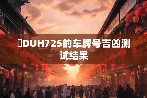 遼DUH725的车牌号吉凶测试结果