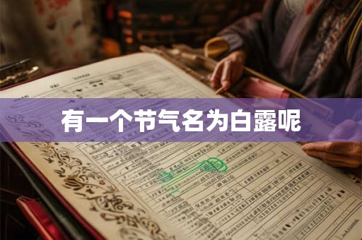 有一个节气名为白露呢