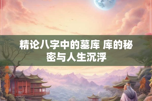 精论八字中的墓库 库的秘密与人生沉浮 精论八字中的墓库 库的秘密与人生沉浮