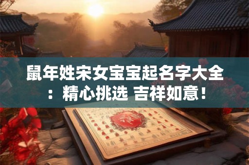 鼠年姓宋女宝宝起名字大全：精心挑选 吉祥如意！