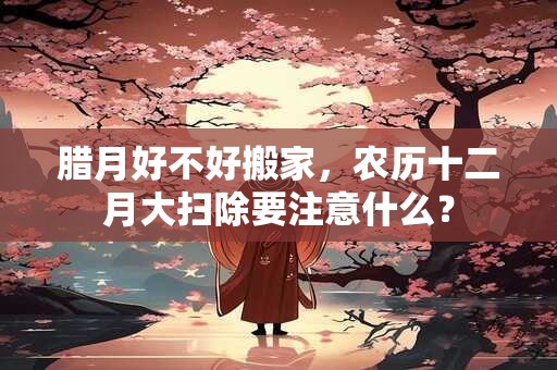 腊月好不好搬家，农历十二月大扫除要注意什么？