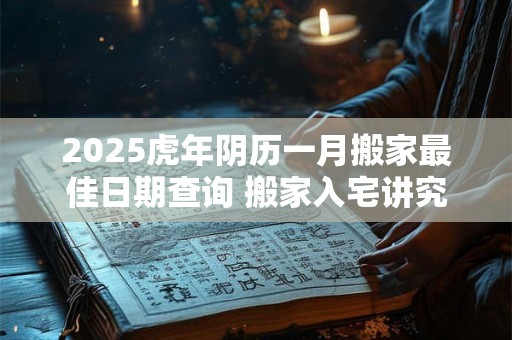 2025虎年阴历一月搬家最佳日期查询 搬家入宅讲究什么