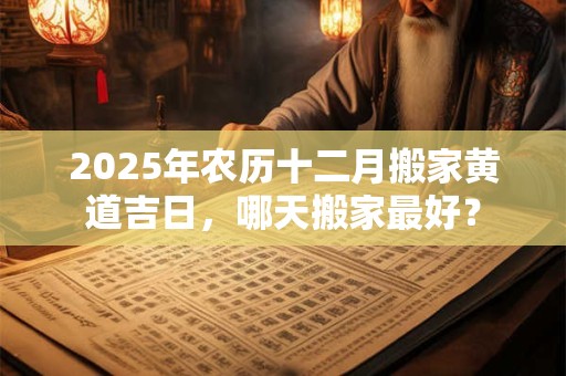 2025年农历十二月搬家黄道吉日，哪天搬家最好？