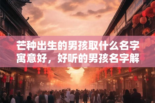 芒种出生的男孩取什么名字寓意好，好听的男孩名字解析