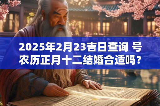 2025年2月23吉日查询 号农历正月十二结婚合适吗？