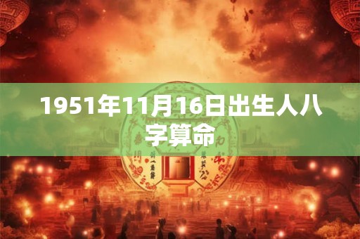 1951年11月16日出生人八字算命 1951年11月16日出生人八字算命