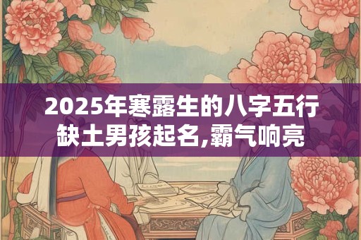 2025年寒露生的八字五行缺土男孩起名,霸气响亮