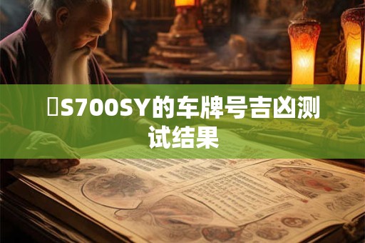 粵S700SY的车牌号吉凶测试结果