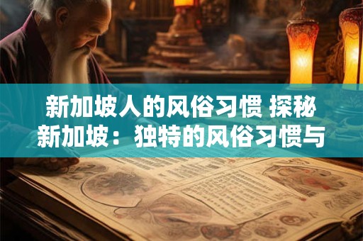 新加坡人的风俗习惯 探秘新加坡：独特的风俗习惯与文化魅力