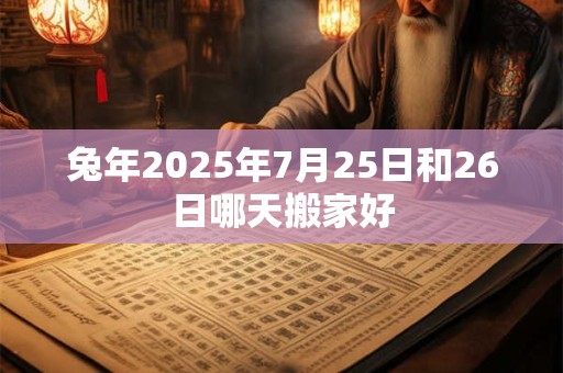 兔年2025年7月25日和26日哪天搬家好