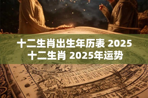 十二生肖出生年历表 2025 十二生肖 2025年运势