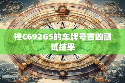 桂C692G5的车牌号吉凶测试结果