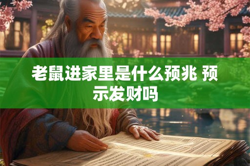老鼠进家里是什么预兆 预示发财吗 老鼠进家里是什么预兆 预示发财吗