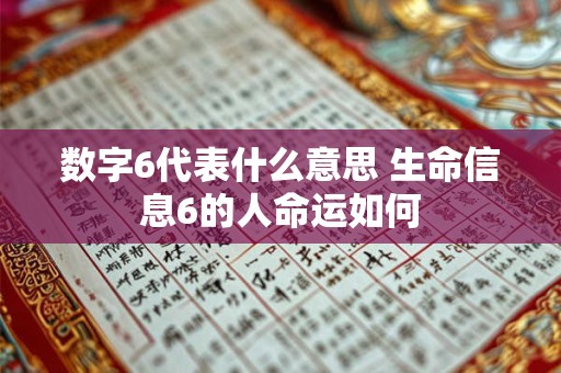 数字6代表什么意思 生命信息6的人命运如何