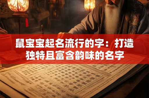 鼠宝宝起名流行的字：打造独特且富含韵味的名字