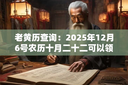 老黄历查询：2025年12月6号农历十月二十二可以领证吗