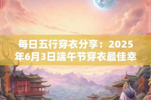 每日五行穿衣分享：2025年6月3日端午节穿衣最佳幸运色