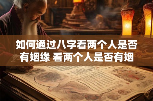 如何通过八字看两个人是否有姻缘 看两个人是否有姻缘