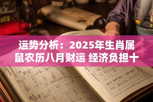 运势分析：2025年生肖属鼠农历八月财运 经济负担十分沉重