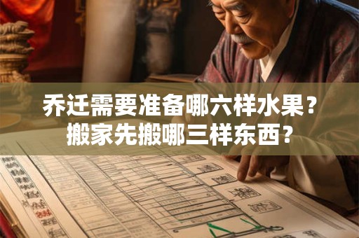 乔迁需要准备哪六样水果?搬家先搬哪三样东西? 乔迁需要准备哪六样水果?搬家先搬哪三样东西?
