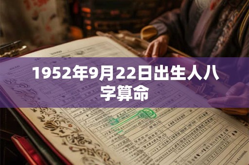 1952年9月22日出生人八字算命
