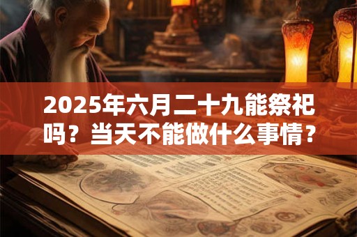2026年六月二十九能祭祀吗？当天不能做什么事情？