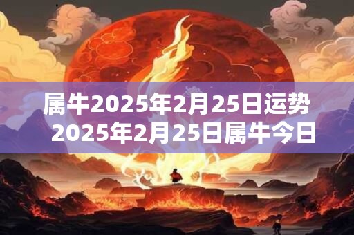 属牛2025年2月25日运势  2025年2月25日属牛今日运势