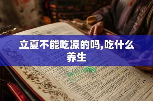 立夏不能吃凉的吗,吃什么养生 立夏不能吃凉的吗,吃什么养生