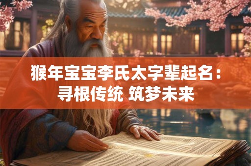 猴年宝宝李氏太字辈起名：寻根传统 筑梦未来