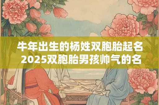 牛年出生的杨姓双胞胎起名 2025双胞胎男孩帅气的名字