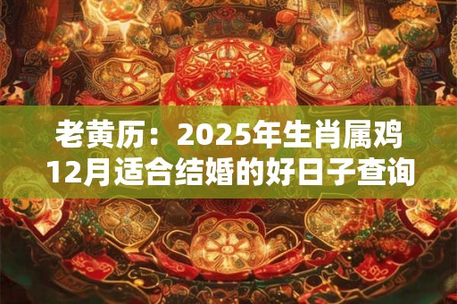 老黄历：2025年生肖属鸡12月适合结婚的好日子查询