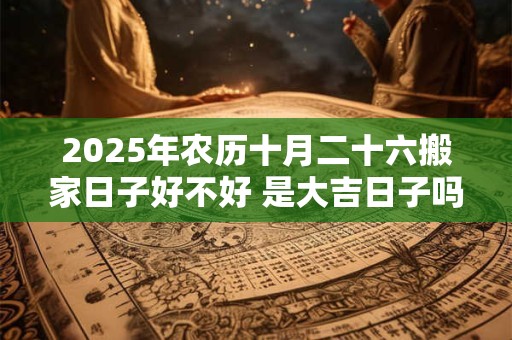 2025年农历十月二十六搬家日子好不好 是大吉日子吗