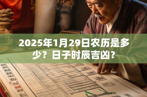 2025年1月29日农历是多少？日子时辰吉凶？