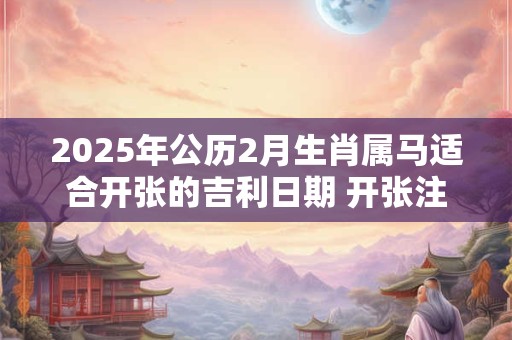 2025年公历2月生肖属马适合开张的吉利日期 开张注意事项