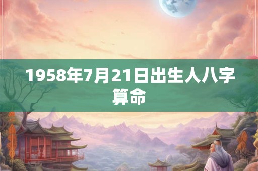 1958年7月21日出生人八字算命